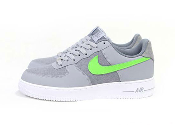 Nike Air Force 1 Low Grey White Bright Green 2