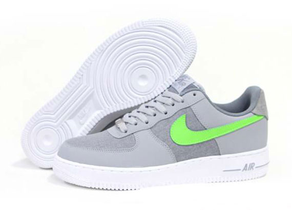 Nike Air Force 1 Low Grey White Bright Green 4