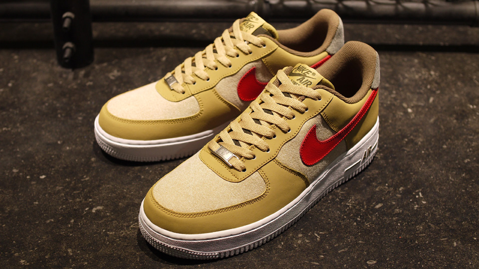 Nike Air Force 1 Low Jersey Gold Sport Red White 1