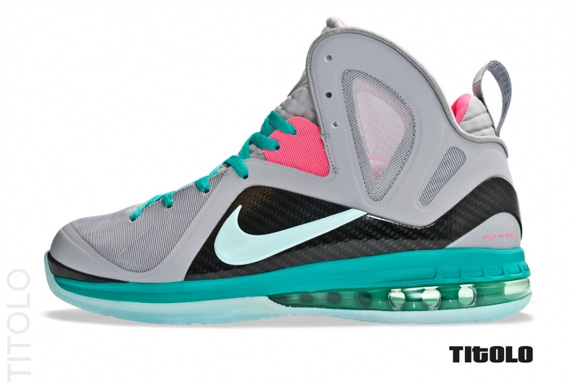 Nike Lebron 9 Ps Elite Wolf Grey Mint Candy New Green Pink Flash Titolo 1