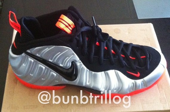 Nike Air Foamposite Pro Metallic Silver Crimson Black