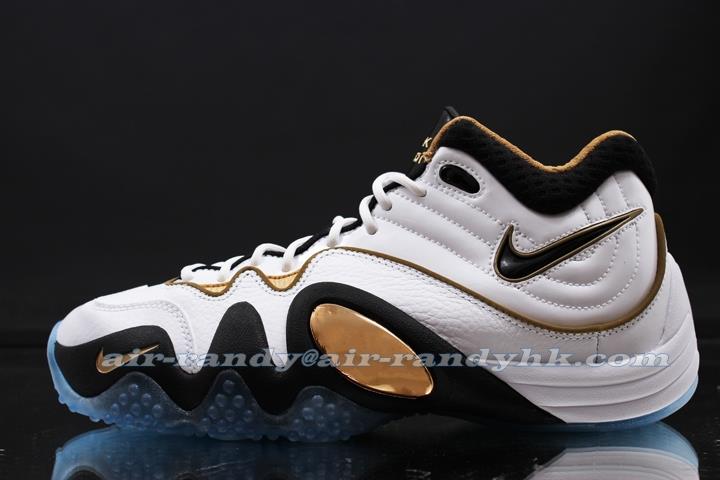 Nike Zoom Flight Uptempo White Black Metallic Gold 2