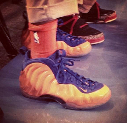 Spike Lee Wears Knicks Foams 3