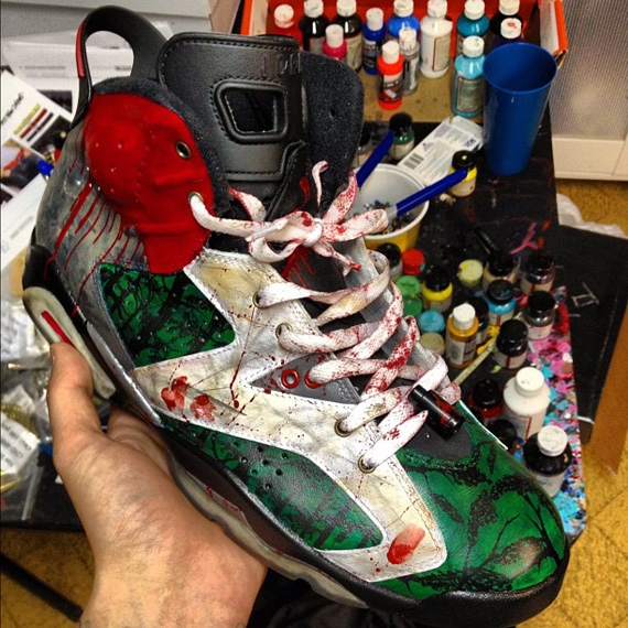 Air Jordan Vi Jason Vorhees Customs By El Cappy 2