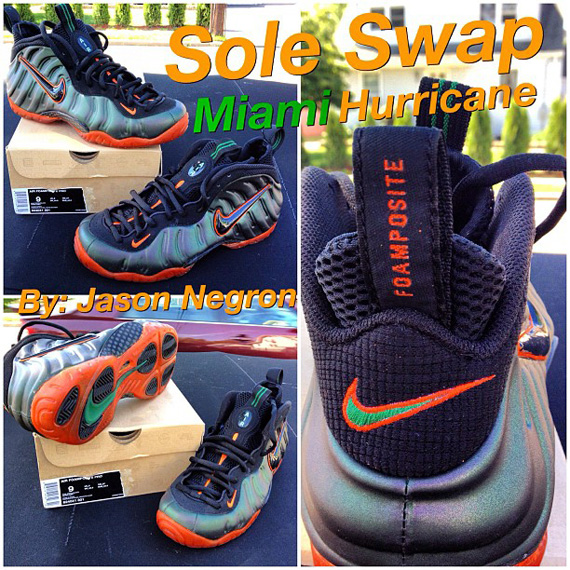 Nike Air Foamposite Pro Miami Hurricanes Customs 7