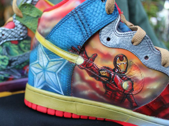 Nike Dunk High "What The Vengers" Customs By Expression Airbrush