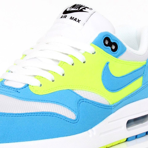 Nike Wmns Air Max 1 White Blue Glow Yellow 2