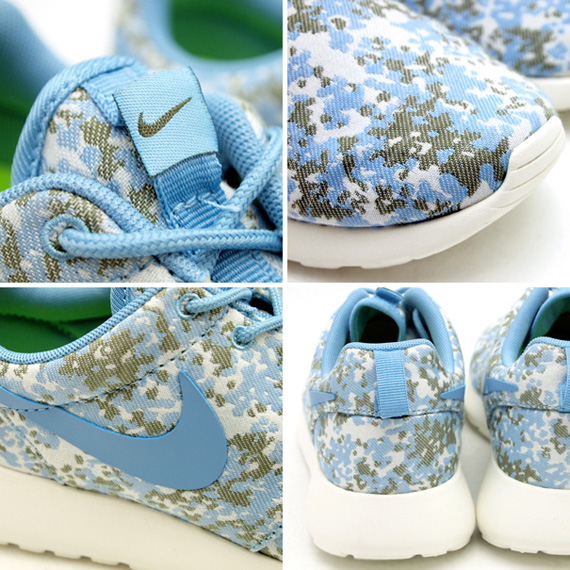 Nike Wmns Roshe Run Camo Blue 1