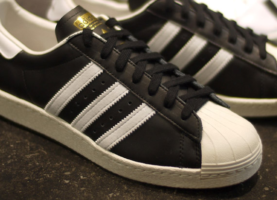 adidas Originals Superstar 80s - Black - White - Gold