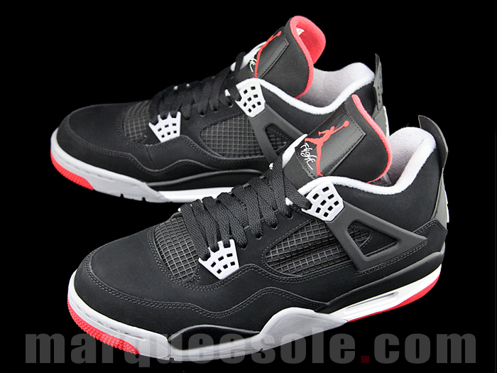 Air Jordan Iv Black Cement Grey Fire Red 041