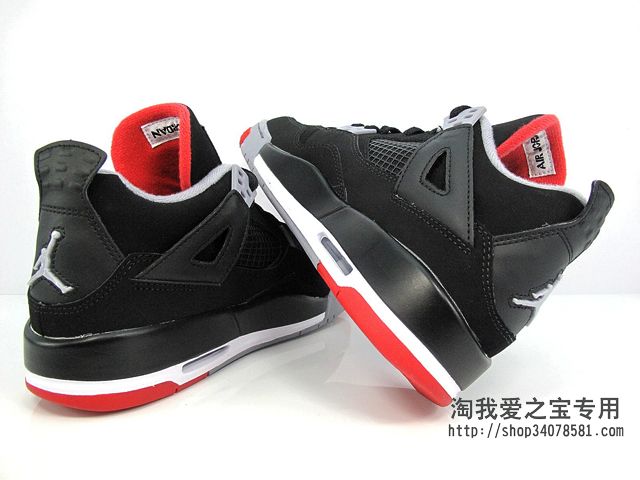 Air Jordan Iv Gs Black Cement Grey Fire Red 04