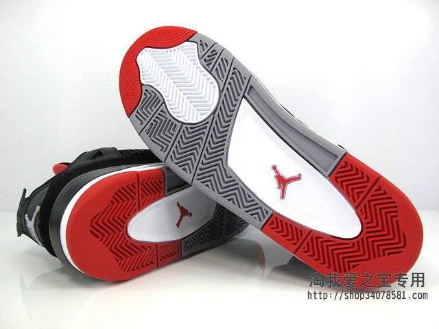 Air Jordan Iv Gs Black Cement Grey Fire Red 10