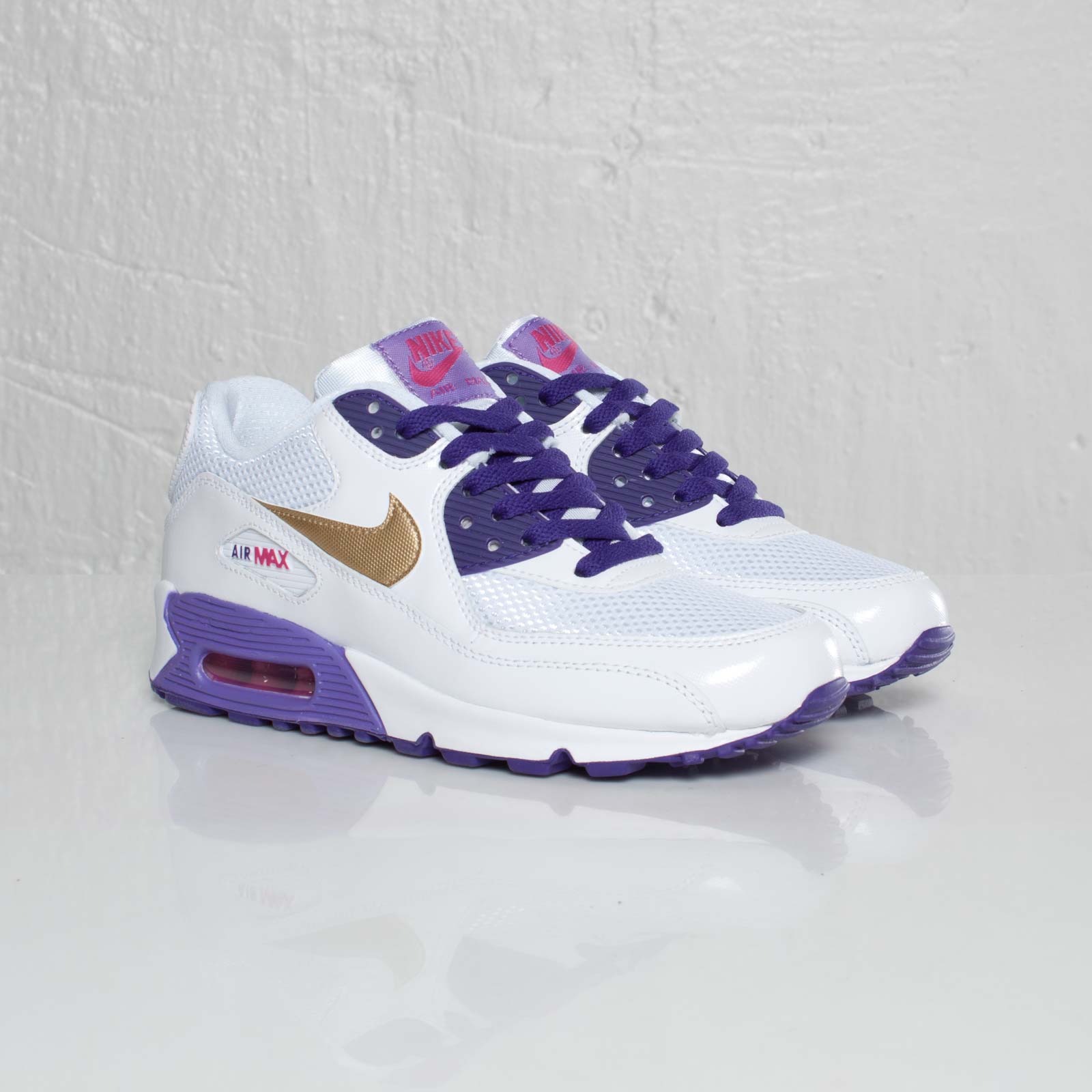 Nike Air Max 90 Gs White Metallic Gold Court Purple 2
