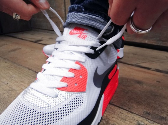 “Infrared” Nike Air Max 90 Hyperfuse QS – On-Foot Images