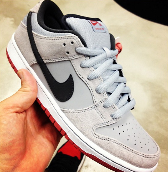 Nike Sb Dunk Low Grey Black Red 2013