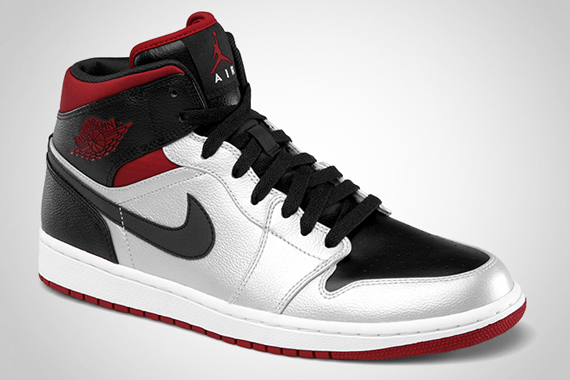 Air Jordan 1 Mid Black Metallic Platinum Gym Red 03