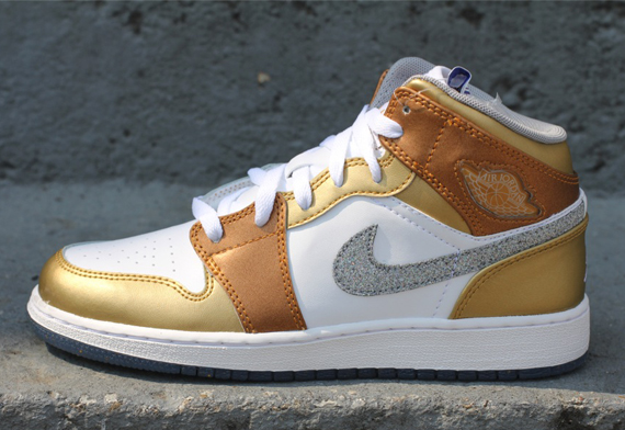 Air Jordan 1 Phat Gs White Matte Silver Metallic Gold 1