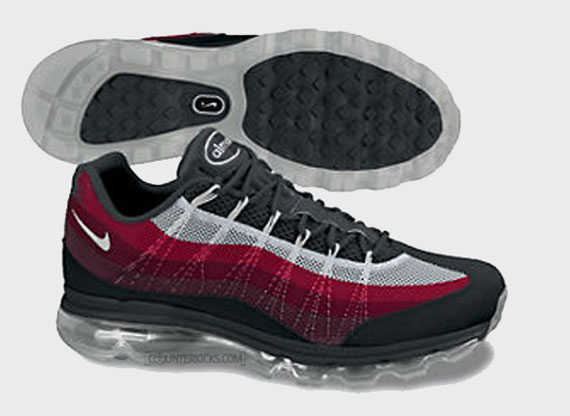 Nike Air Max 95 Dynamic Flywire Black Team Red Gym Red Metallic Silver