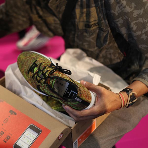Nike Htm Flyknit Trainer Dark Grey Black University Red Volt 02