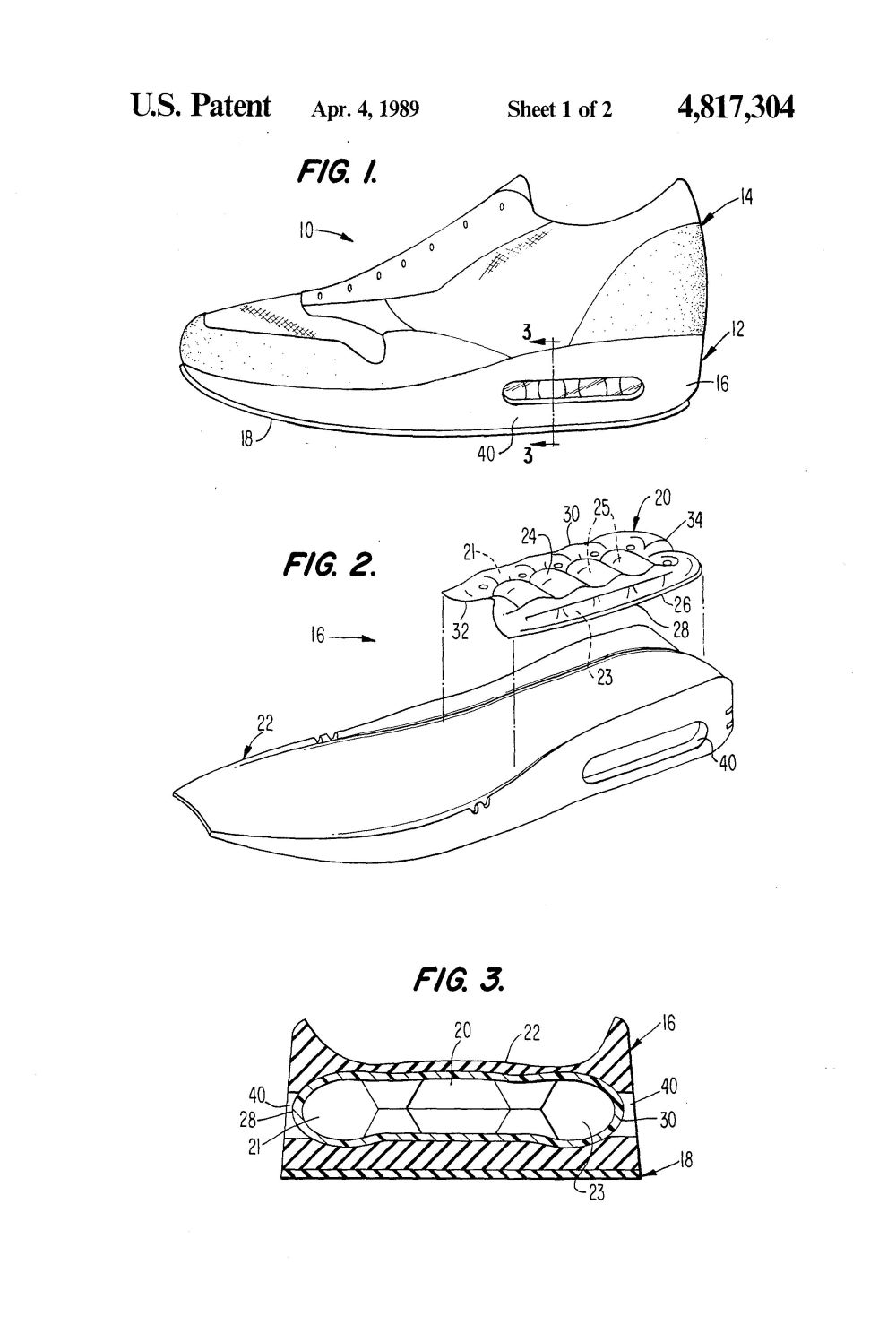 Original Nike Air Bag Patent Drawings 01