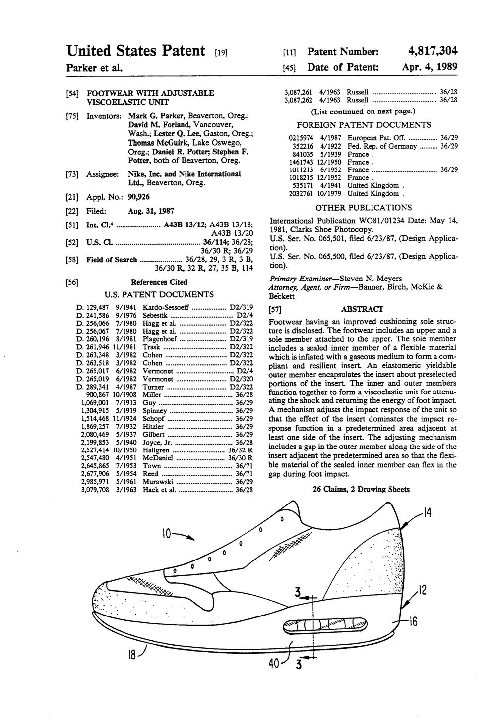 Original Nike Air Bag Patent Drawings 03
