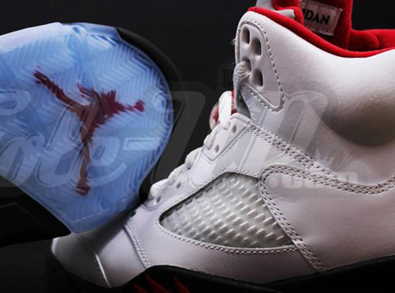 Air Jordan 5 Retro - White - Black - Fire Red