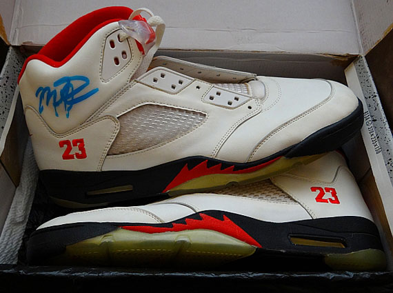 Air Jordan V Autographed Game Worn Michael Jordan Pe