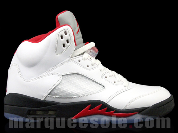 Air Jordan V White Black Red Ms 5