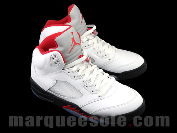 Air Jordan V White Black Red Ms 6