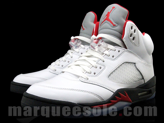 Air Jordan V White Black Red Ms 8