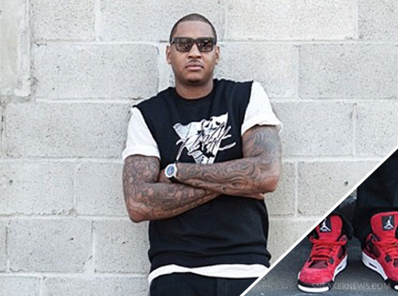 Carmelo Anthony in “Red Nubuck” Air Jordan IV