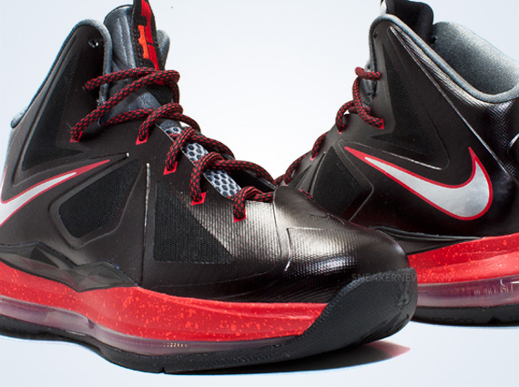 Nike LeBron X GS – Black – Chrome – University Red – Grey