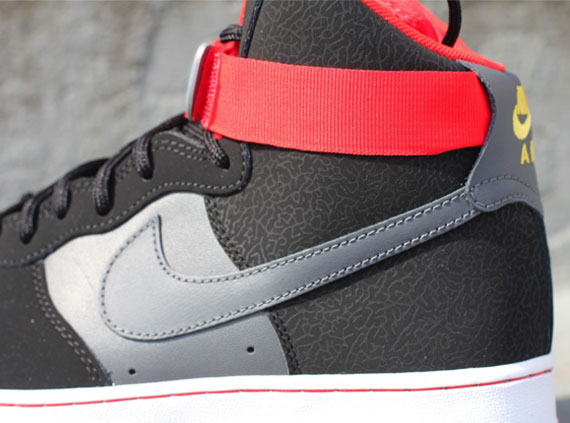 Nike Air Force 1 High – Black – Dark Grey – Fire Red