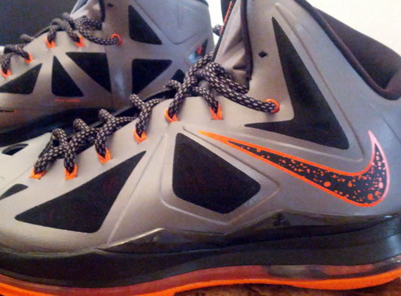 Nike Lebron X Metallic Silver Orange Black