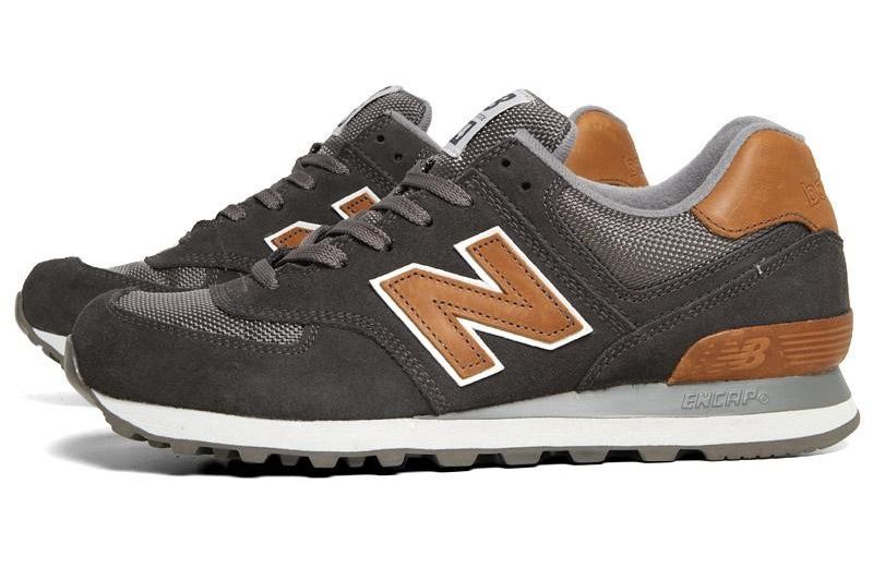 New Balance 574 Charcoal Tan 04