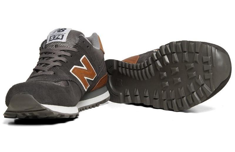 New Balance 574 Charcoal Tan 05