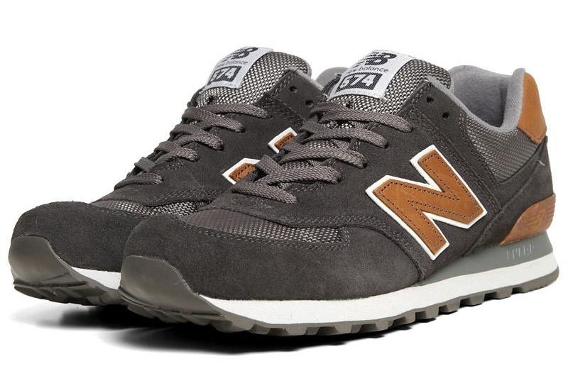 New Balance 574 Charcoal Tan 07