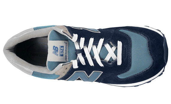 New Balance 574 Navy Silver White 5