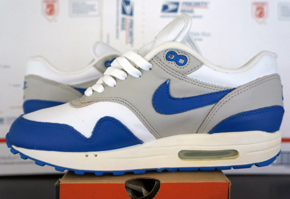 Nike Air Max 1 Leather Sc White Royal Blue Light Zen Grey 2