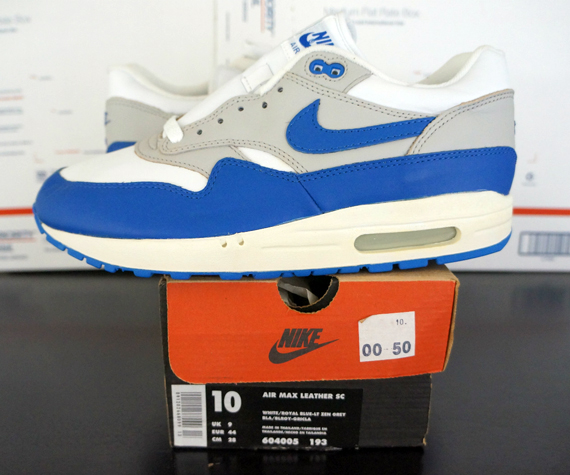 Nike Air Max 1 Leather Sc White Royal Blue Light Zen Grey 6