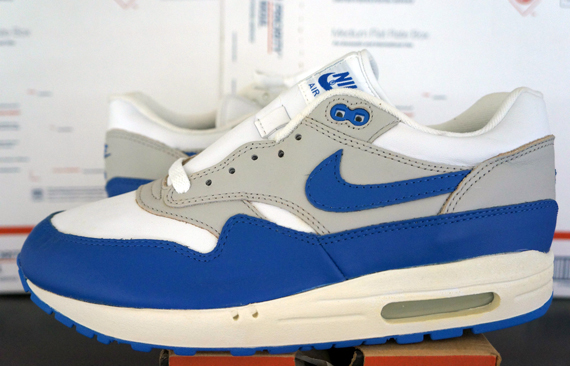 Nike Air Max 1 Leather Sc White Royal Blue Light Zen Grey 8