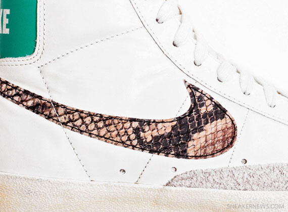 Nike Blazer High - White - Green - Snake