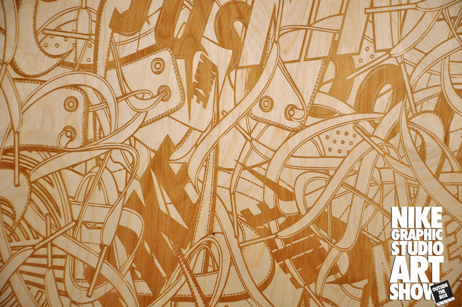 Nike Graphic Studio Art Show Wood Laser