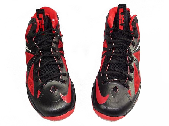 Nike Lebron X Black University Red Metallic Silver 61