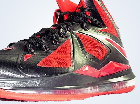 Nike LeBron X - Black - University Red - Metallic Silver