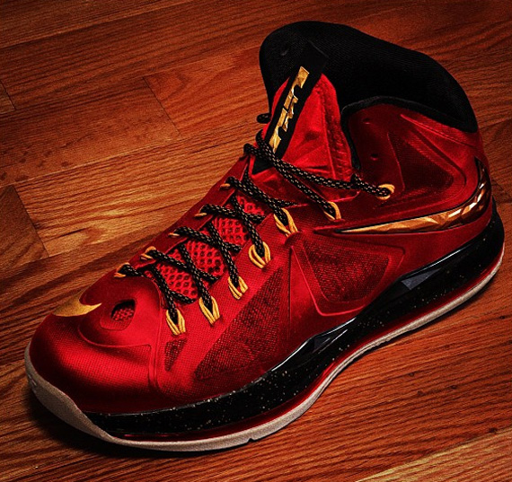 Nike Lebron X Red Gold Black 1