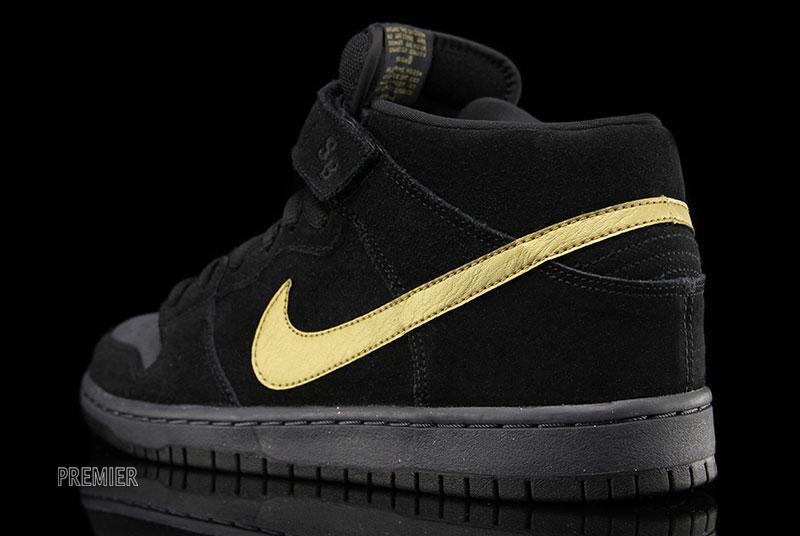 Nike Sb Dunk Mid Pro Dark Obsidian Thunder Blue Sail Metallic Gold 5
