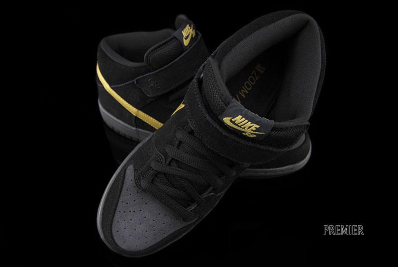 Nike Sb Dunk Mid Pro Dark Obsidian Thunder Blue Sail Metallic Gold 6