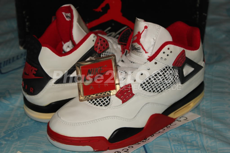 Original Air Jordan Iv White Fire Red Black