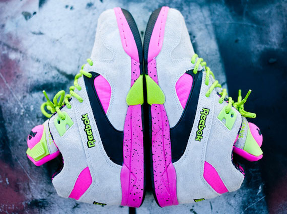 Reebok Court Victory Pump  - Grey - Pink - Green